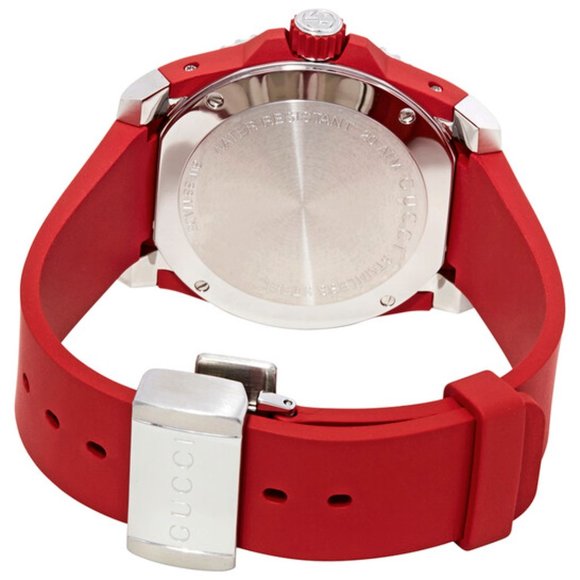 GUCCI Dive, Limited Edition Tiger Head Dial with a Red Rubber Band NEW YA136315 - Picture 3 of 6